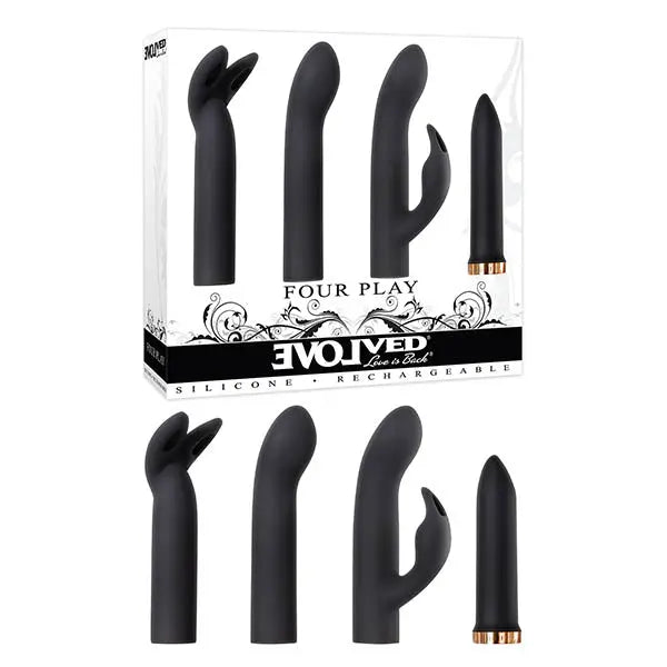 Evolved Four Play -  USB Rechargeable Bullet with 3 Sleeves Evolved Discreet Intimate Essentials.