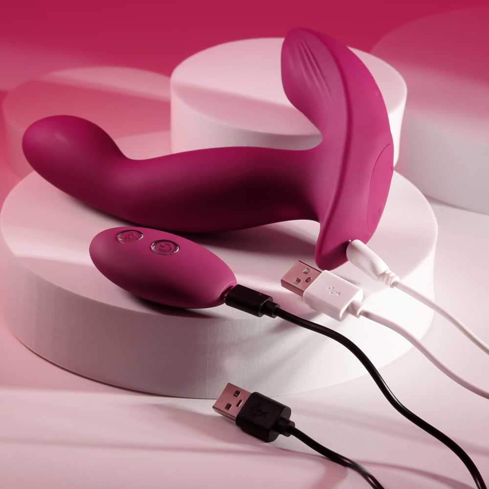 Evolved COME ON OVER - Burgundy  15.9 cm USB Rechargeable Vibrator with Wireless Remote