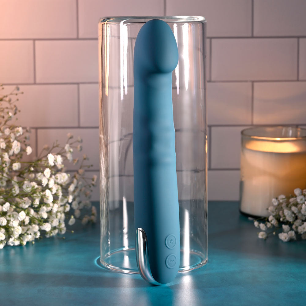 Evolved QUEEN OF ALL TRADES - 22.6 cm USB Rechargeable Thrusting & Rotating Vibrator in display case.