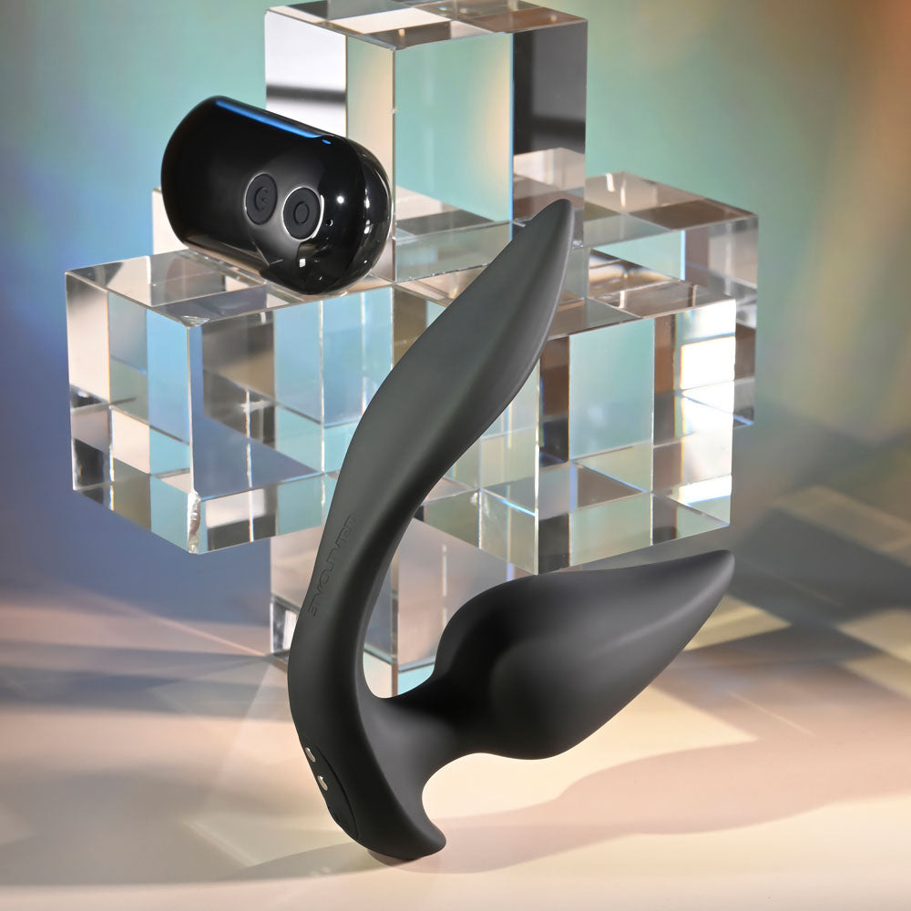 Evolved THE GENIE -  11.2 cm USB Rechargeable Vibrating Plug with Wireless Remote on crystal display.