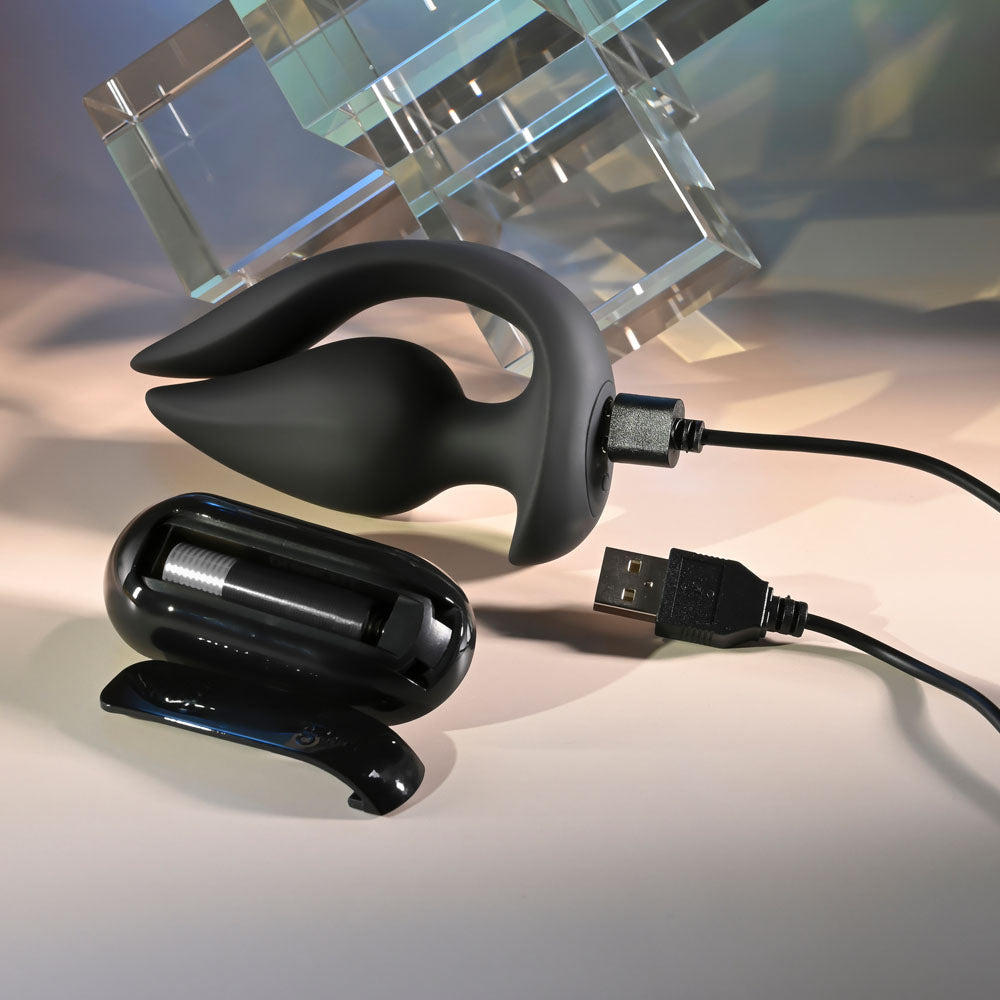 Evolved THE GENIE - 11.2 cm USB Rechargeable Vibrating Plug with Wireless Remote and charging cable.