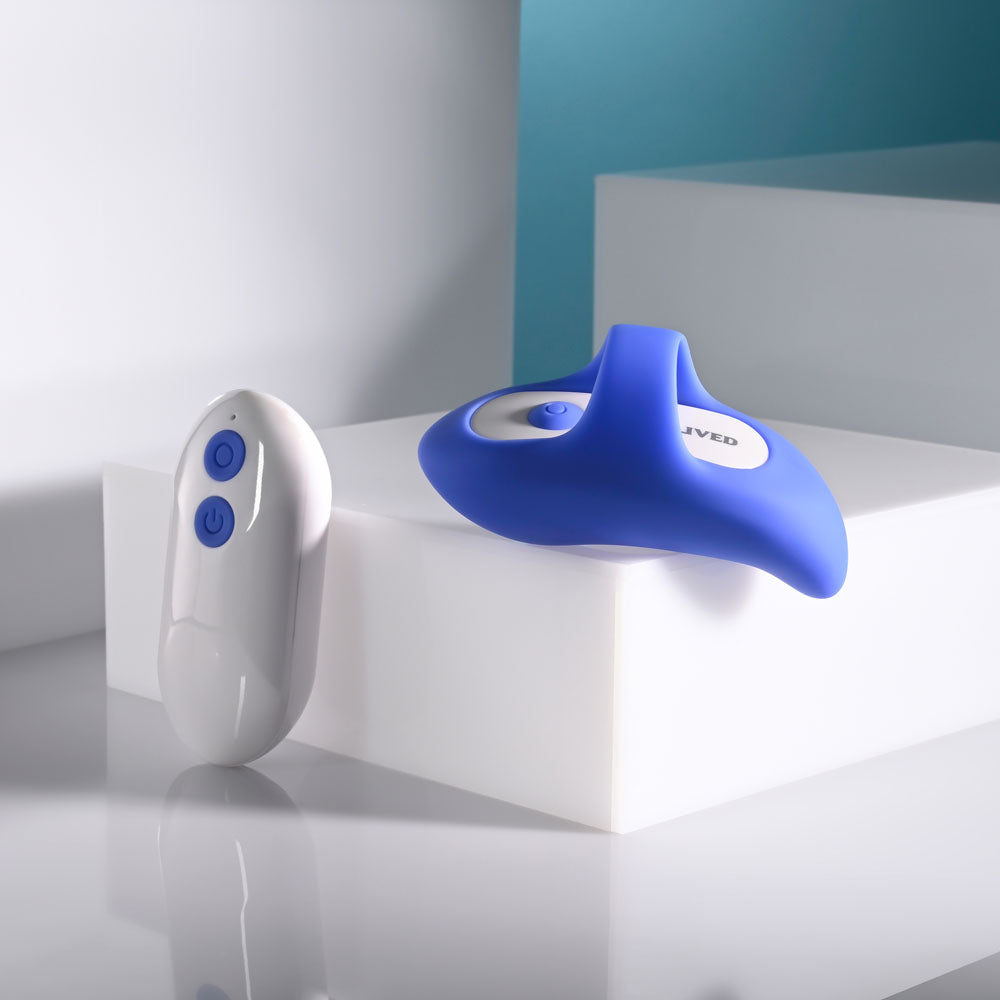 Evolved TAKE YOUR PICK - Rechargeable Bullet with 3 Interchangeable Sleeves, blue vibrator and remote on display.