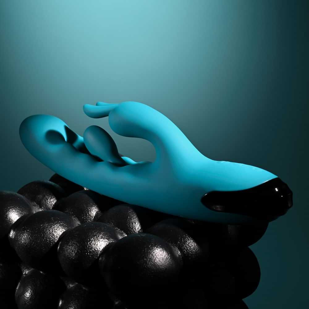 Evolved BUNNY TAPPER -  20 cm USB Rechargeable Rabbit Vibrator with Flicking Shaft