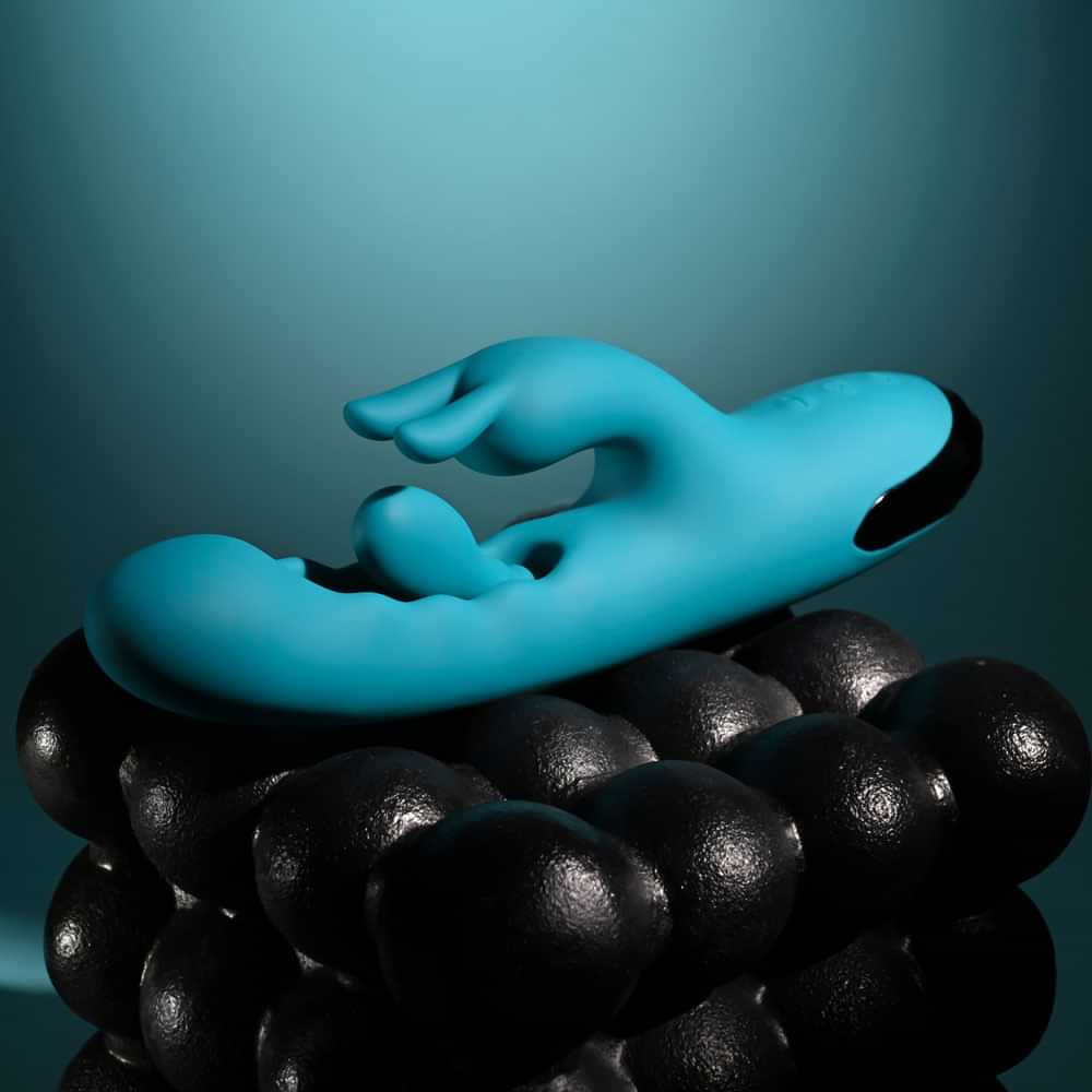 Evolved BUNNY TAPPER -  20 cm USB Rechargeable Rabbit Vibrator with Flicking Shaft