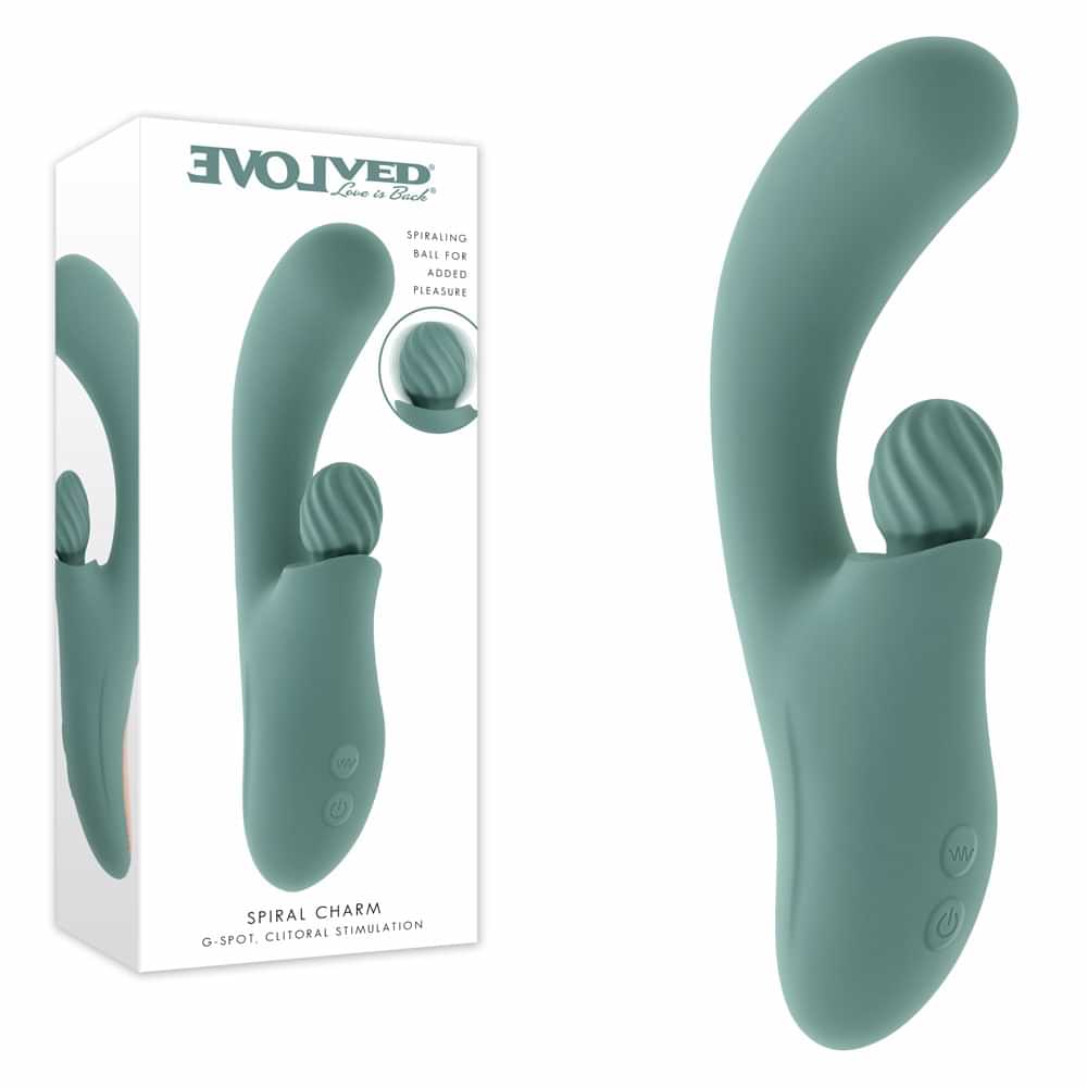 Evolved SPIRAL CHARM -  18 cm USB Rechargeable Rabbit Vibrator
