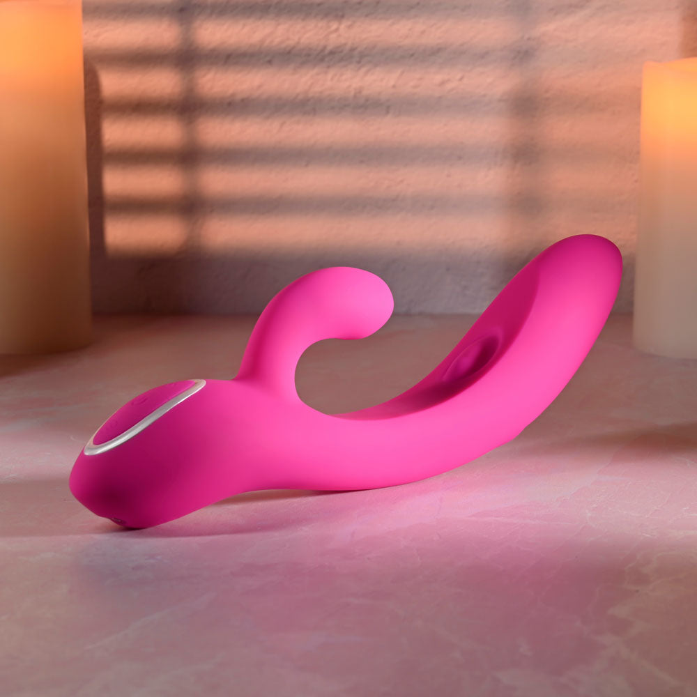Evolved G-TAPPER - USB Rechargeable Rabbit Vibrator in vibrant pink, designed for ultimate pleasure with G-spot and clitoral stimulation.