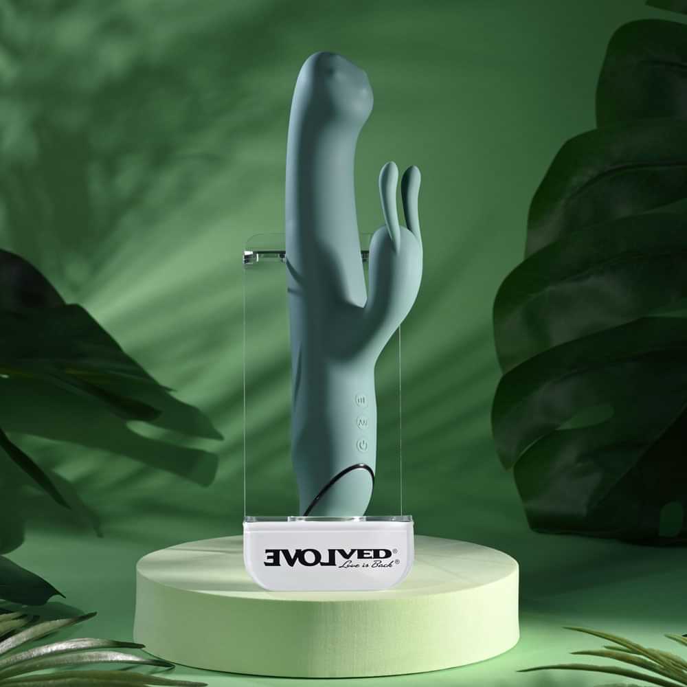 Evolved SATIN SWIRL -  23 cm USB Rechargeable Rabbit Vibrator with Swirling Head