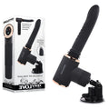 Evolved TOO HOT TO HANDLE - USB Rechargeable Thrusting Vibe with Stand showcasing a powerful design and adjustable suction cup.