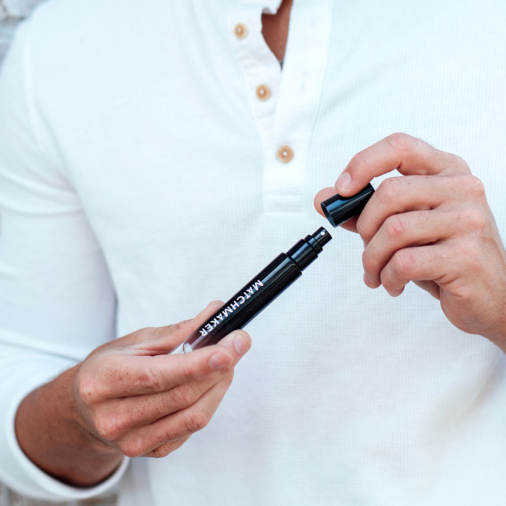 Eye of Love Matchmaker  Diamond All - 10 ml - Pheromone Cologne for Men to attract All - 10 ml Spray being held by a man.
