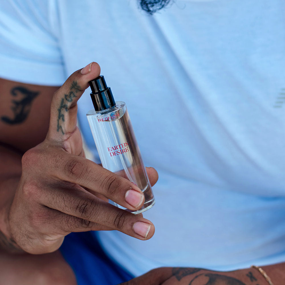 Eye Of Love Love In Bloom Earths Desire Pheromone Cologne - 30ml - Cypress & Bergamot Scented Pheromone Cologne for Men to attract Women - 30 ml Spray in hand