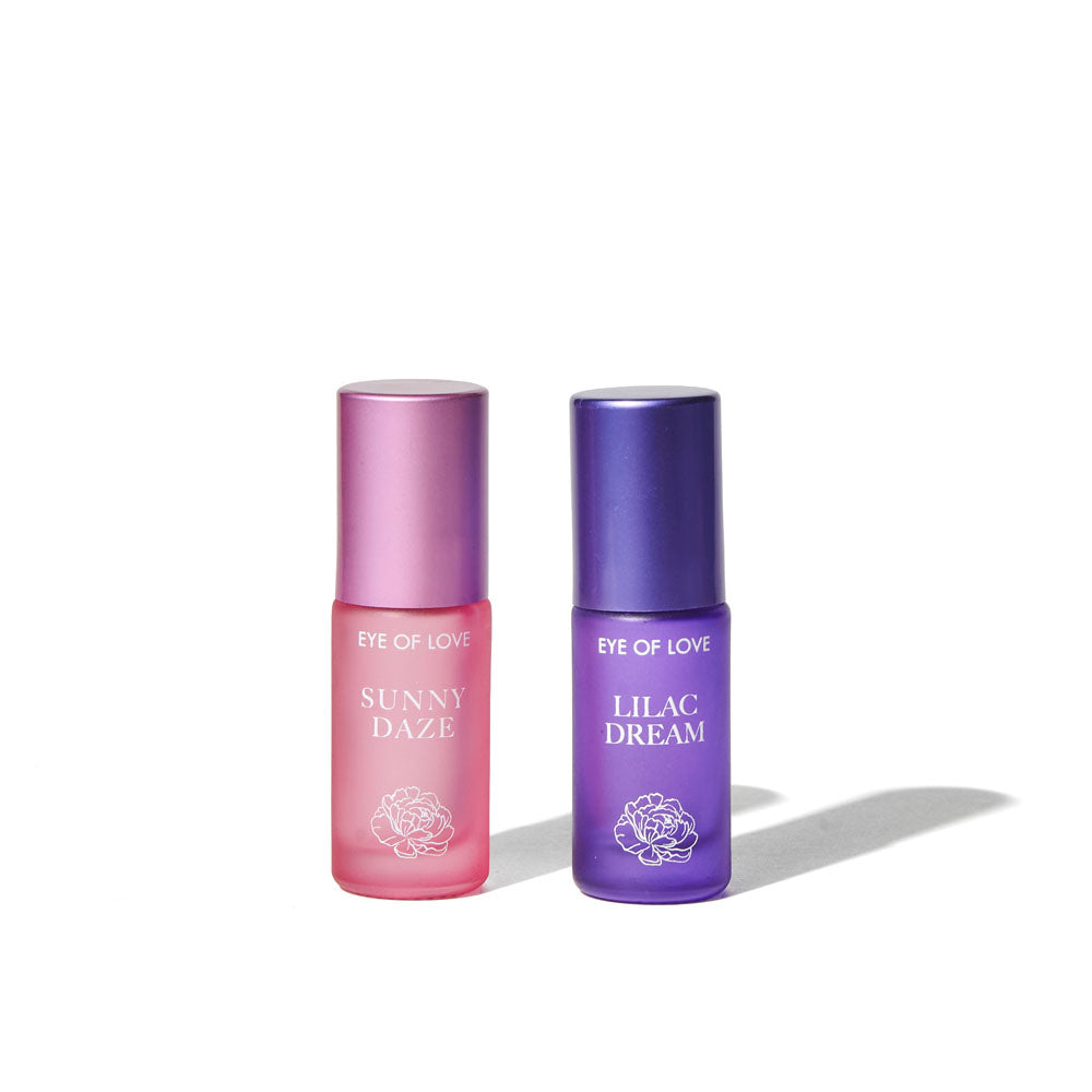 Eye Of Love Love In Bloom Pheromone Perfume Roll-On Set - Day to Night (Sunny Daze & Lilac Dream) Pheromone Perfume Oils for Women to attract Men - 10 ml Roll On Bottles.