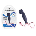 Black Supply - 9.4 cm Silicone Prostate Plug - Black 9.4 cm Silicone Prostate Plug in packaging with easy grip handle