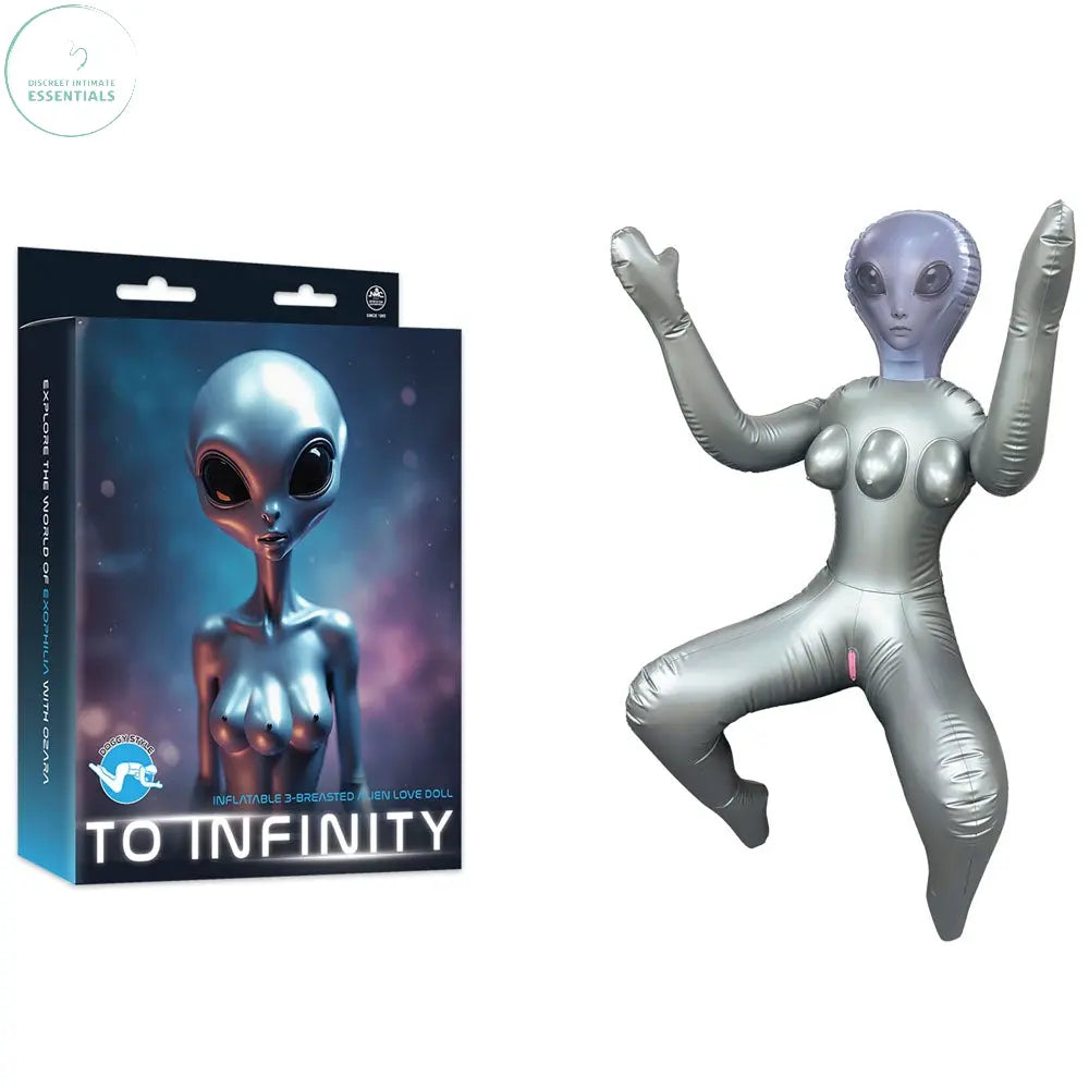 Affordable quality To Infinity - Silver Inflatable Squatting Alien Love Doll  from Excellent Power by Discreet Intimate Essentials with Discreet Delivery 
