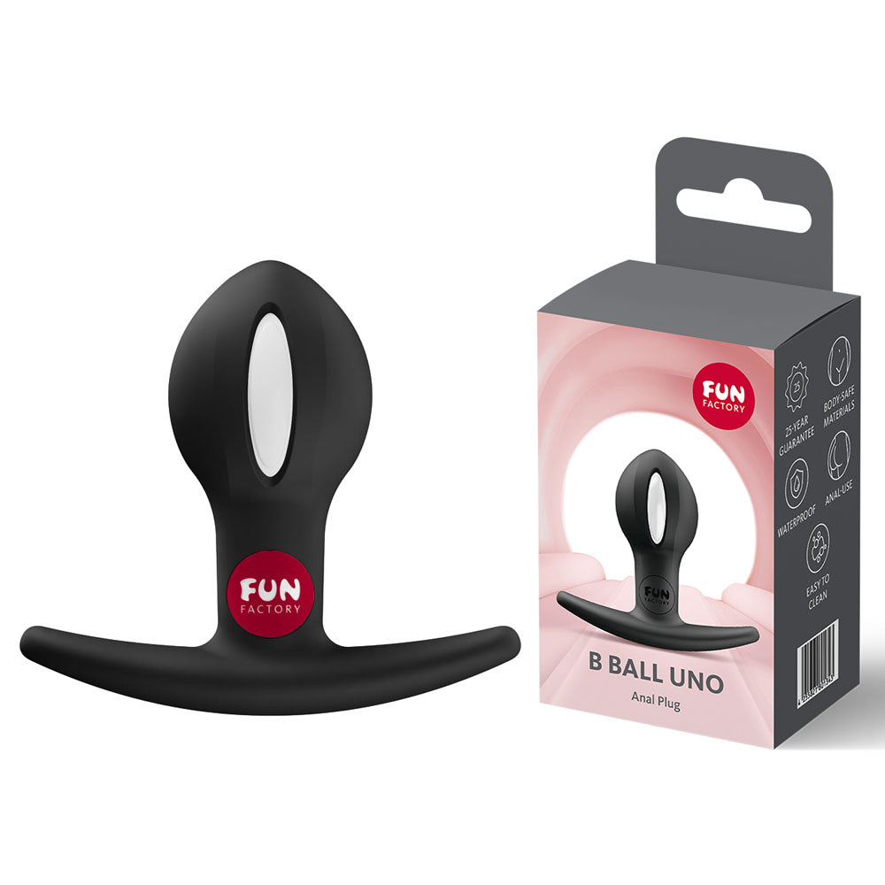 Fun Factory B BALLS UNO - 7.3 cm Kegel Ball and packaging displayed, an exciting anal plug for intimate essentials.
