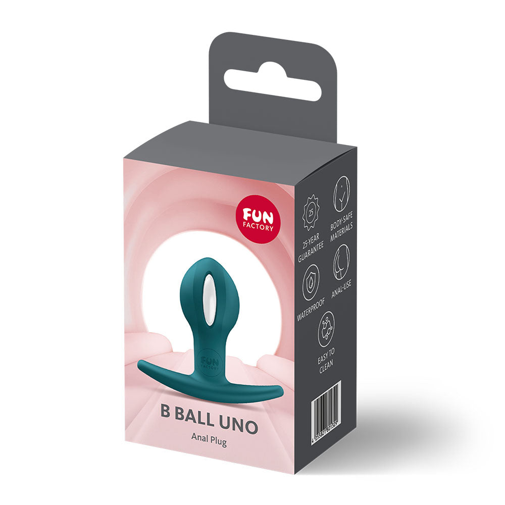 Fun Factory B BALLS UNO Bottle  - Bottle  7.3 cm Kegel Ball packaging, showcasing the anal plug design.