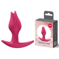 Fun Factory BOOTIE FEM Raspberry - Raspberry 8.5 cm Butt Plug with packaging and product design showcased.