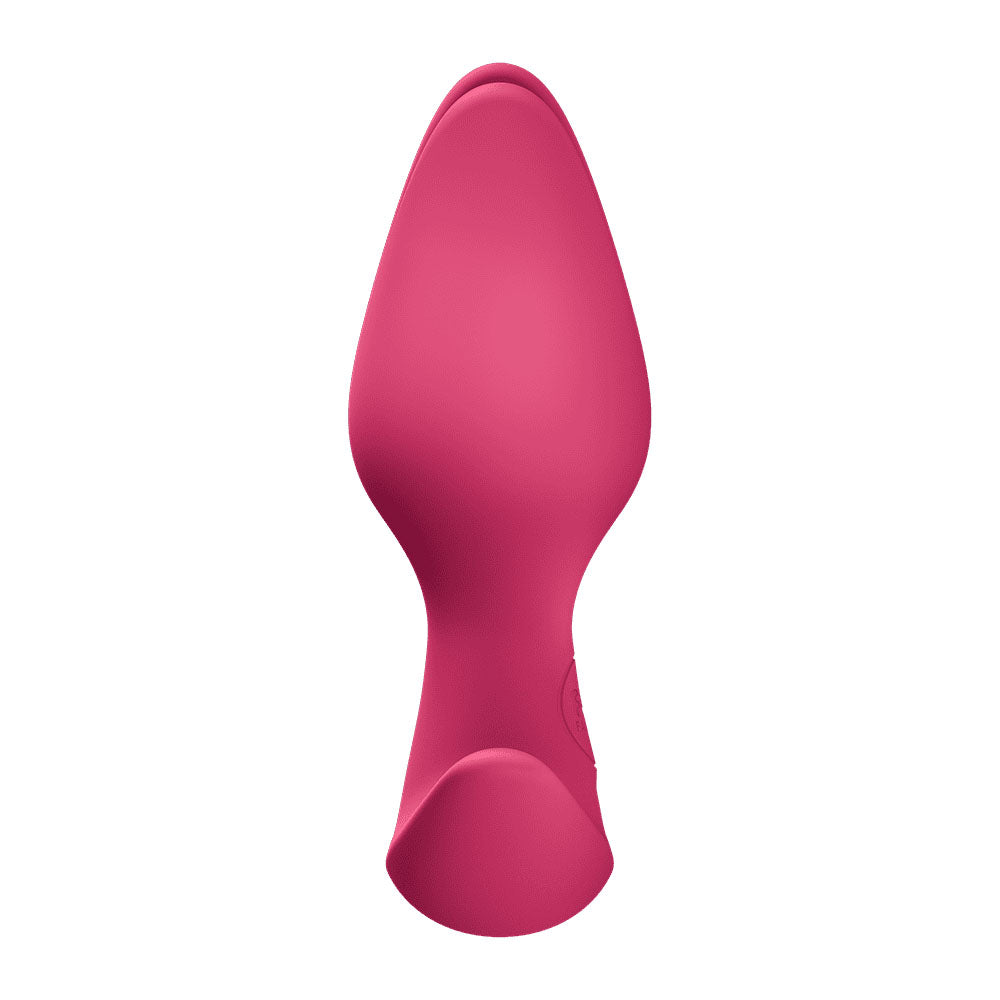 Fun Factory BOOTIE FEM Raspberry - Raspberry  8.5 cm Butt Plug from above, showcasing its smooth design and vibrant color.