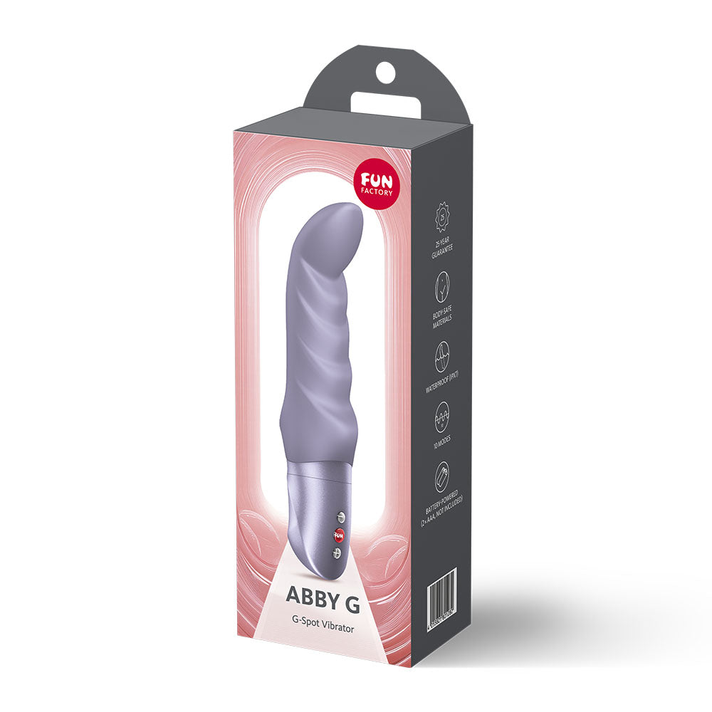 Fun Factory ABBY G Light Violet - Light Violet 18.8 cm Vibrator packaging showcasing its design and features.