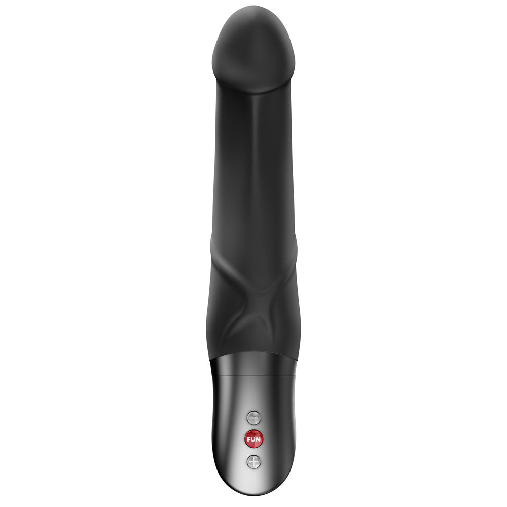 Fun Factory MR. BOSS - 21 cm Vibrator in sleek black design with curved shaft for targeted G-spot stimulation.