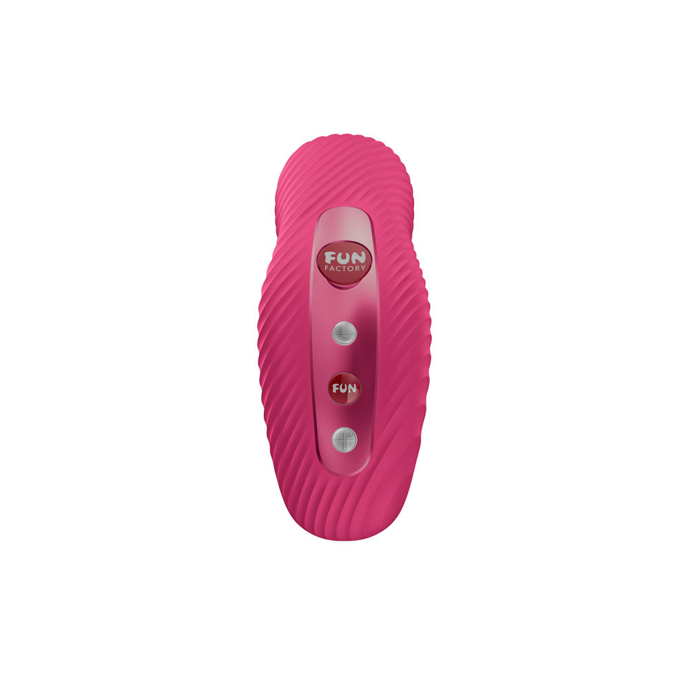 Fun Factory LAYA III Raspberry - Raspberry USB-C Rechargeable Stimulator, ergonomic design with wavy surface for intense pleasure.