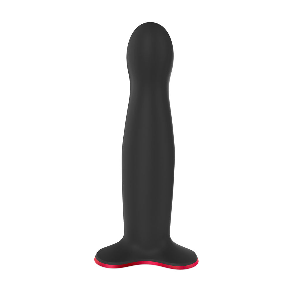 Fun Factory LIMBA FLEX L  -  17.8 cm Dildo in black with red base, designed for versatile pleasure.