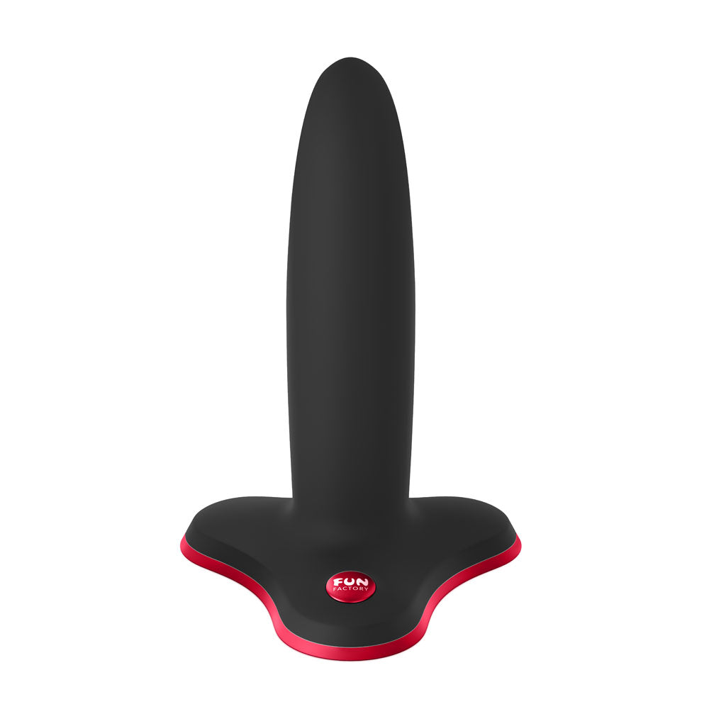 Fun Factory LIMBA FLEX S - 12.2 cm Small Dildo in black with red base, ideal for versatile intimate play.