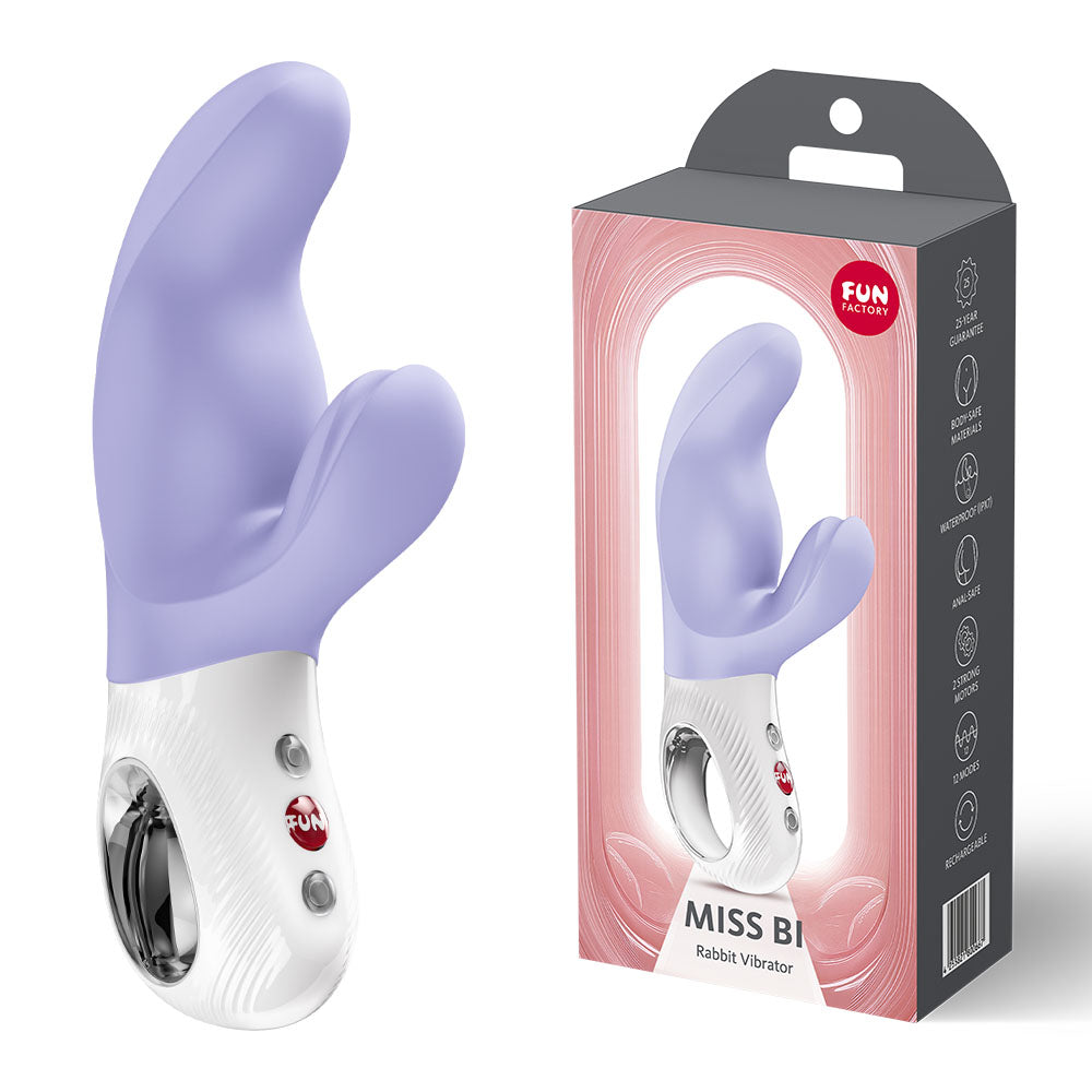 Fun Factory MISS BI  -  17 cm USB-C Rechargeable Vibrator with ergonomic design and dual motors for G-spot and clitoral stimulation.