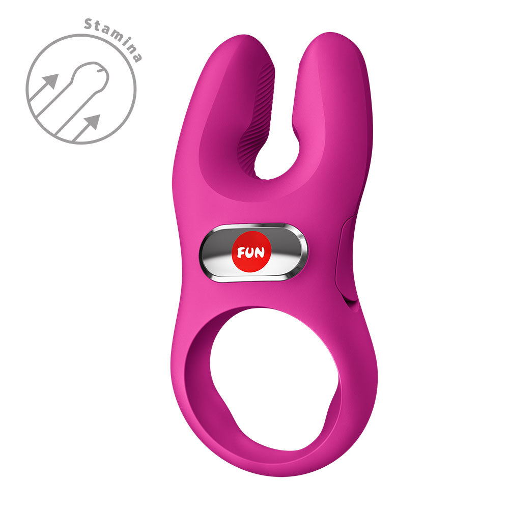 Fun Factory NOS PRO Magenta - Magenta USB-C Rechargeable Vibrating Cock Ring for enhanced intimacy.