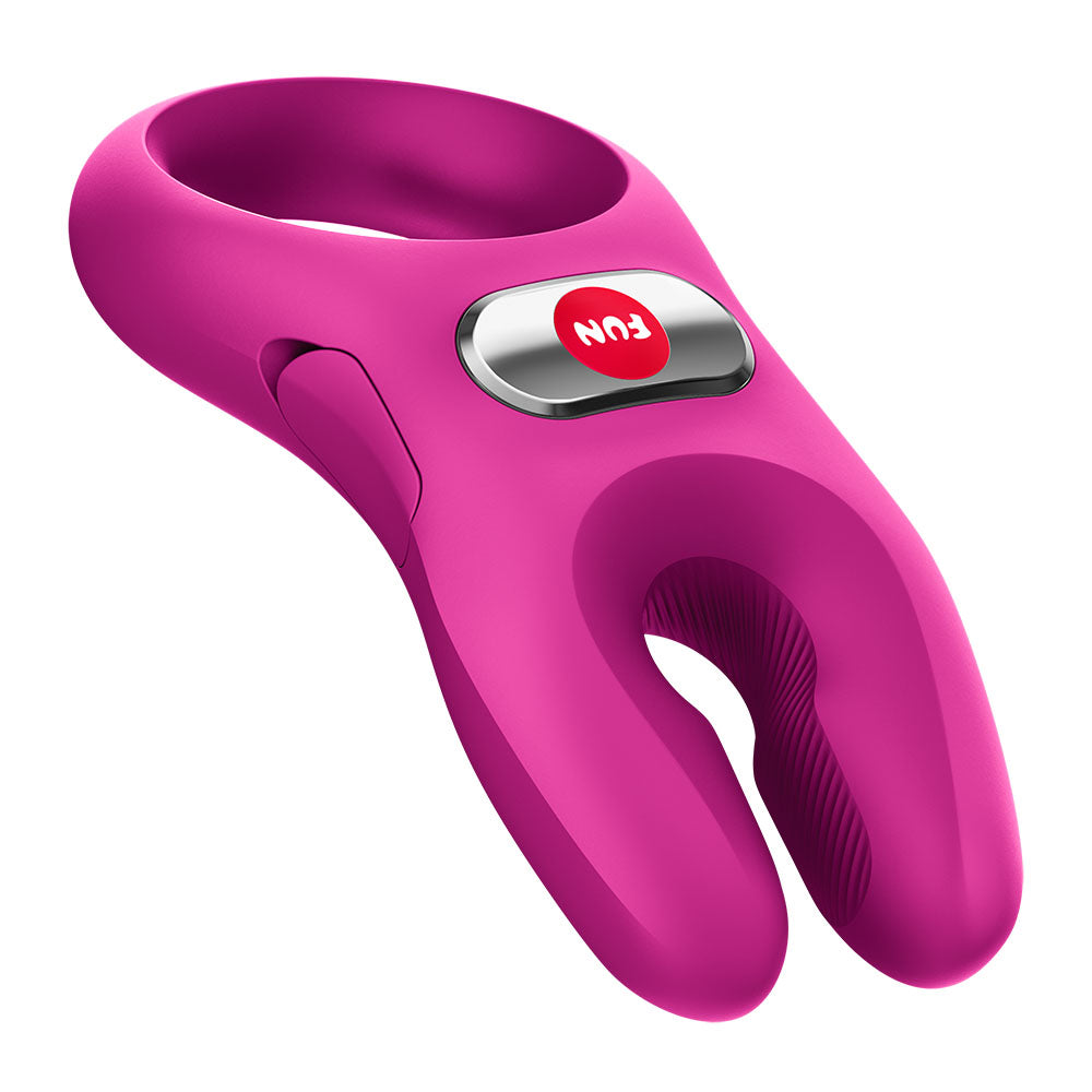 Fun Factory NOS PRO Magenta - Magenta USB-C Rechargeable Vibrating Cock Ring designed for intense stimulation.