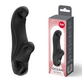 Fun Factory OCEAN - 14.5 cm Vibrator in black color, showcasing its ergonomic design and packaging.