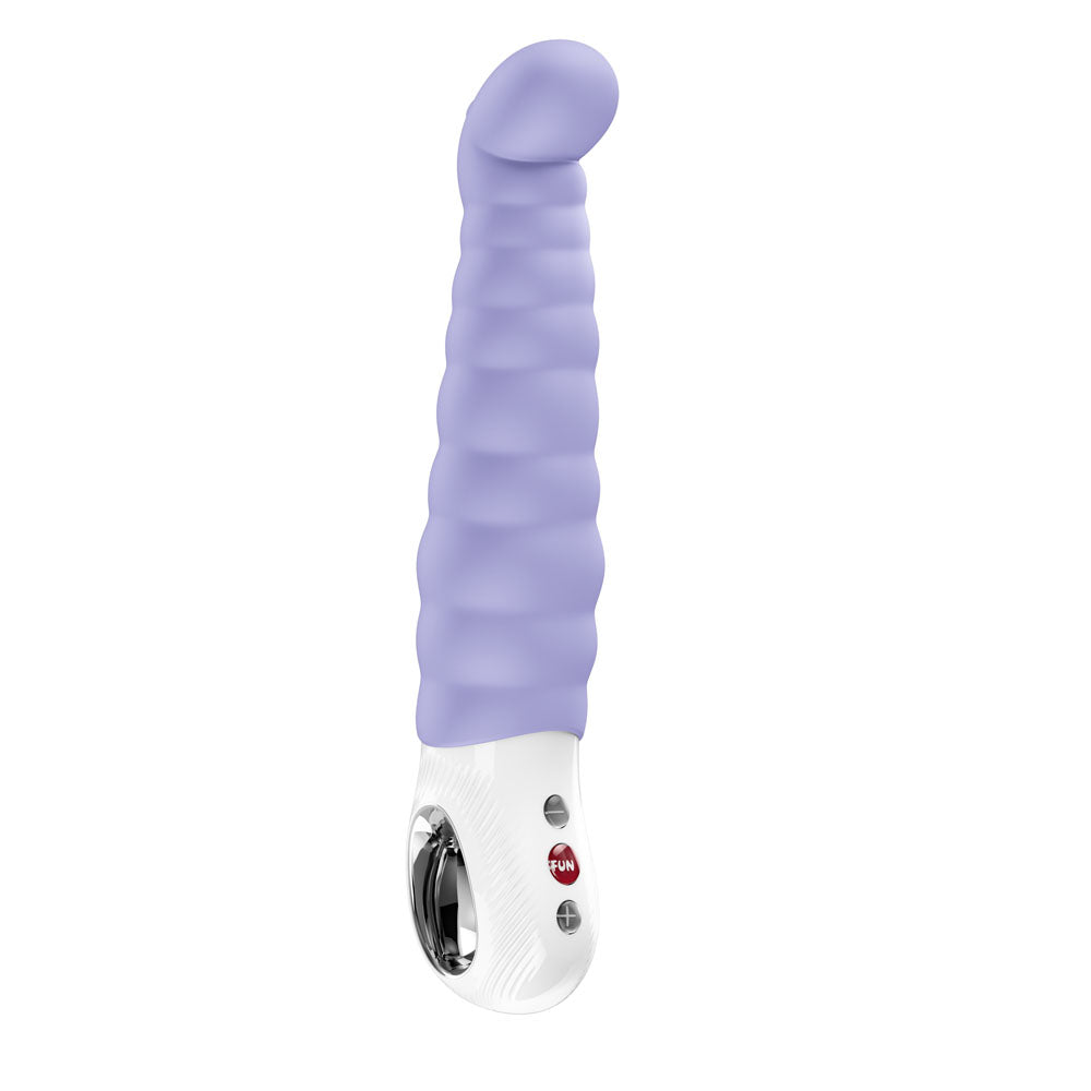 Fun Factory PATCHY PAUL - 23 cm USB-C Rechargeable Vibrator in purple, designed for G-spot pleasure and powerful sensations.