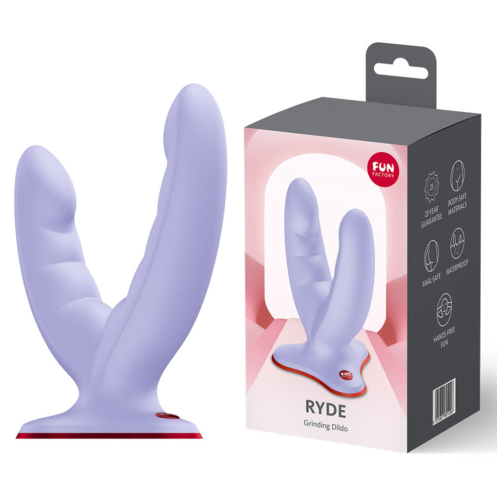 Fun Factory RYDE - Grinding Dildo display with features and packaging, ideal for intimate essentials.