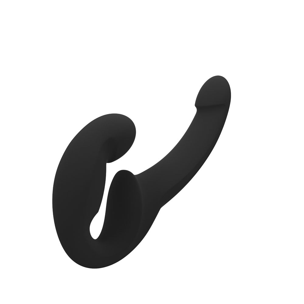 Fun Factory SHARE LITE - Strapless Strap-On, sleek black silicone design for intimate adventures.