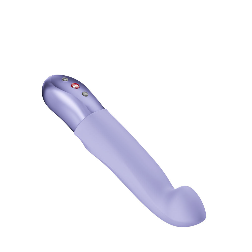 Fun Factory STRONIC G -  20.8 cm USB-C Rechargeable Thrusting Vibrator in purple with ergonomic design.