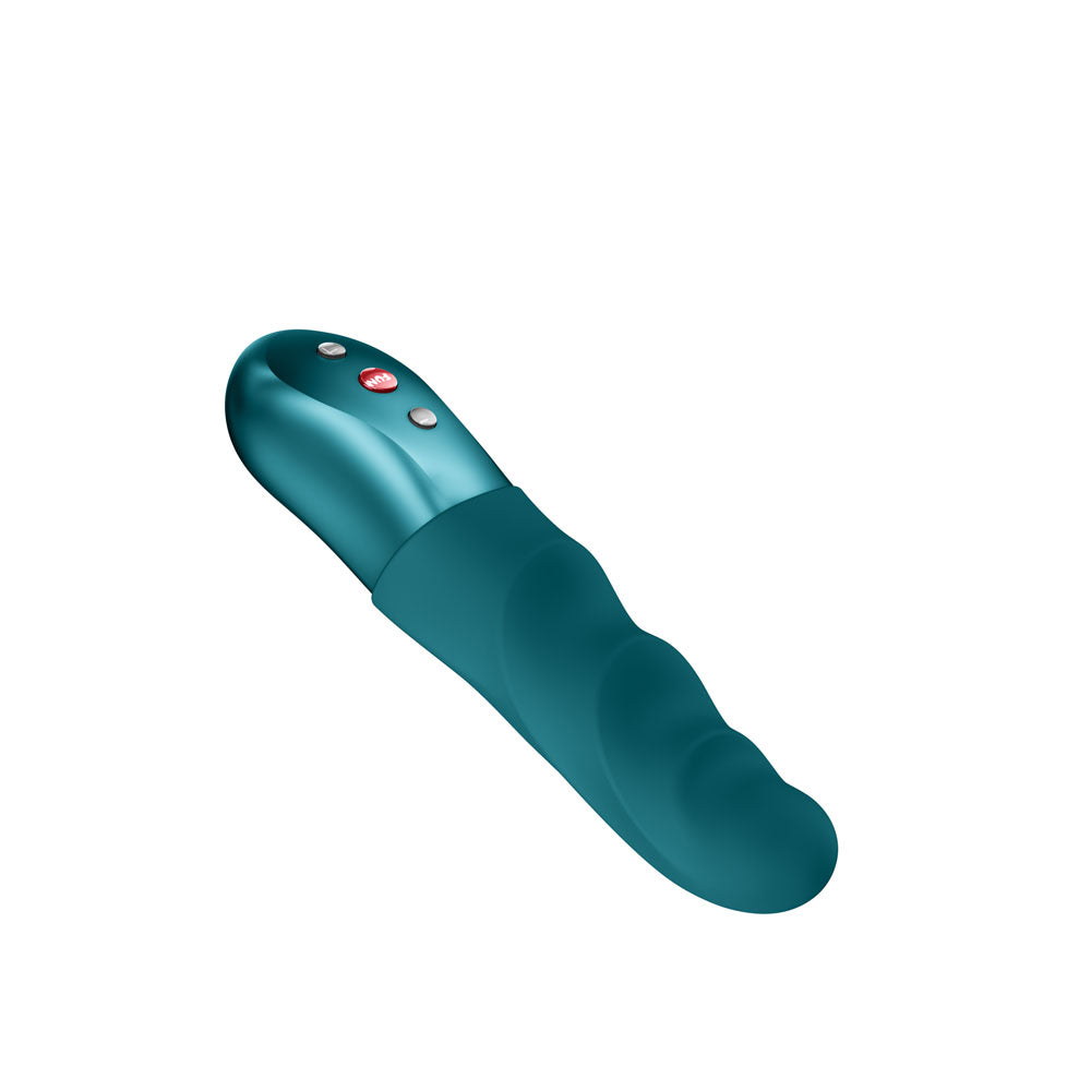 Fun Factory STRONIC PETITE - USB Rechargeable Thrusting Vibrator in teal color with ergonomic design.