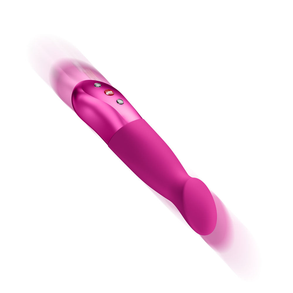 Fun Factory STRONIC SUNDAZE Magenta - Magenta 17 cm USB-C Rechargeable Thrusting Vibrator on a white background.