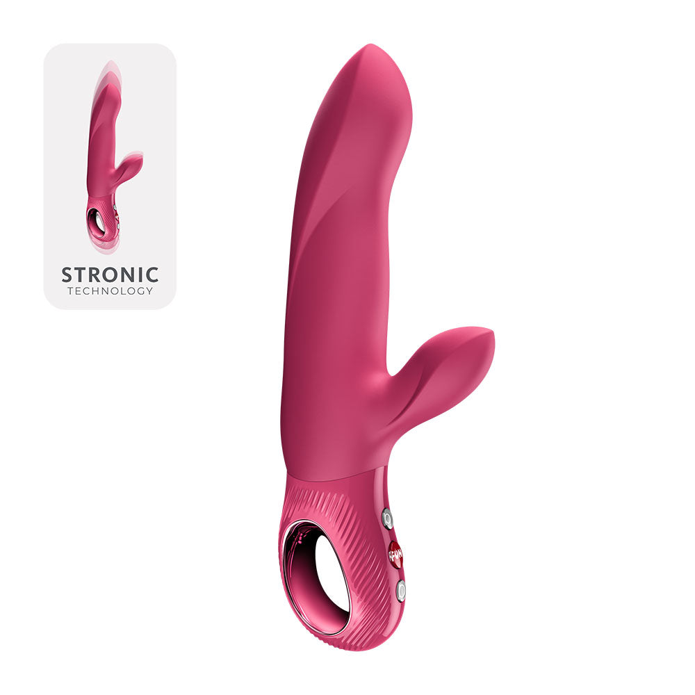 Fun Factory BI STRONIC ARC Raspberry - Raspberry 21.6 cm USB-C Rechargeable Thrusting Vibrator with STRONIC Technology.