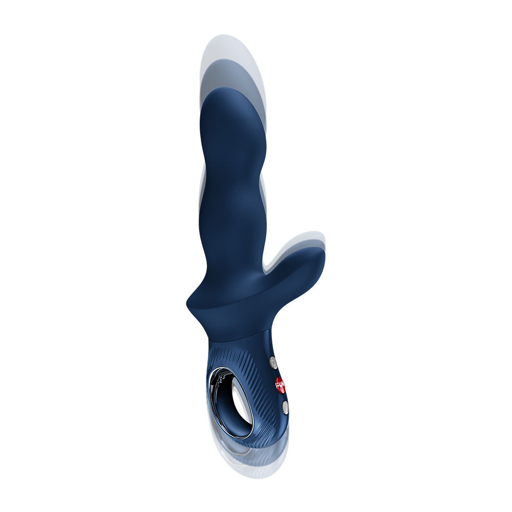 Fun Factory BI STRONIC CRAVE Nightblue - Nightblue USB-C Rechargeable Thrusting Vibrator in motion for optimal pleasure.