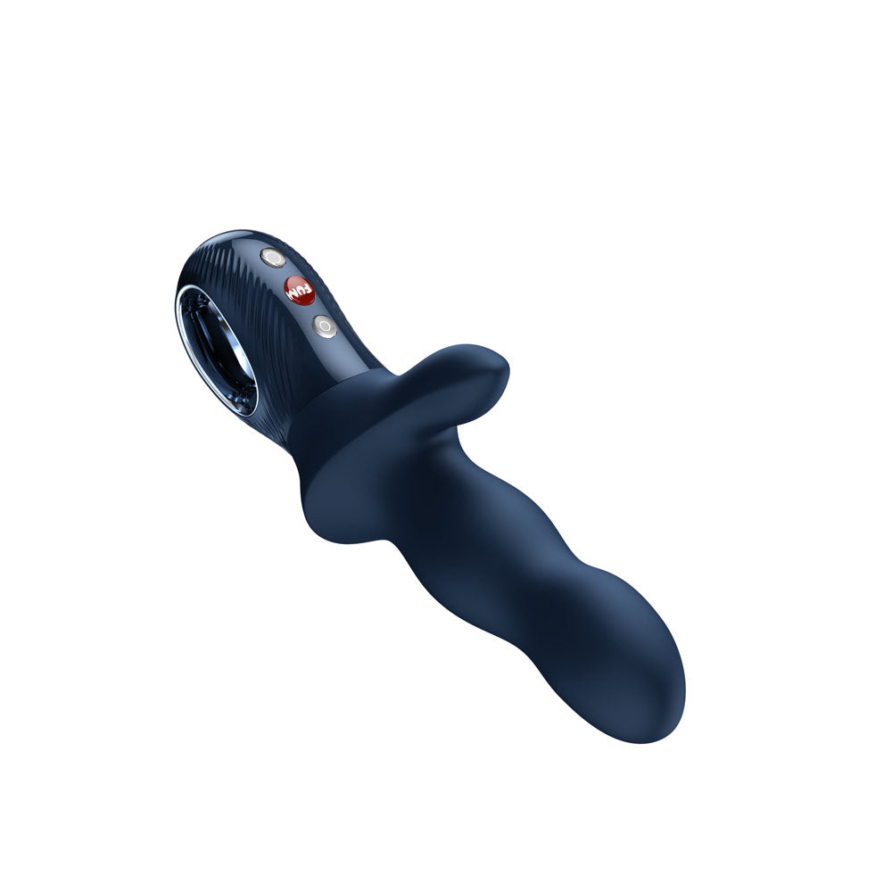 Fun Factory BI STRONIC CRAVE Nightblue - Nightblue USB-C Rechargeable Thrusting Vibrator, ergonomic design for dual stimulation.