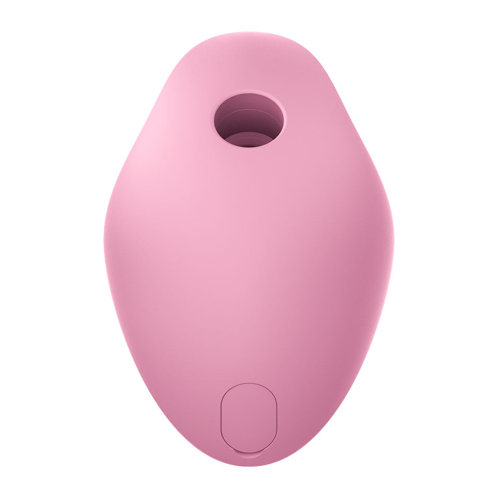 Fun Factory DELICIA Rose - Rose USB Rechargeable Air Pulse Stimulator top view, featuring patented Air Pulse technology.