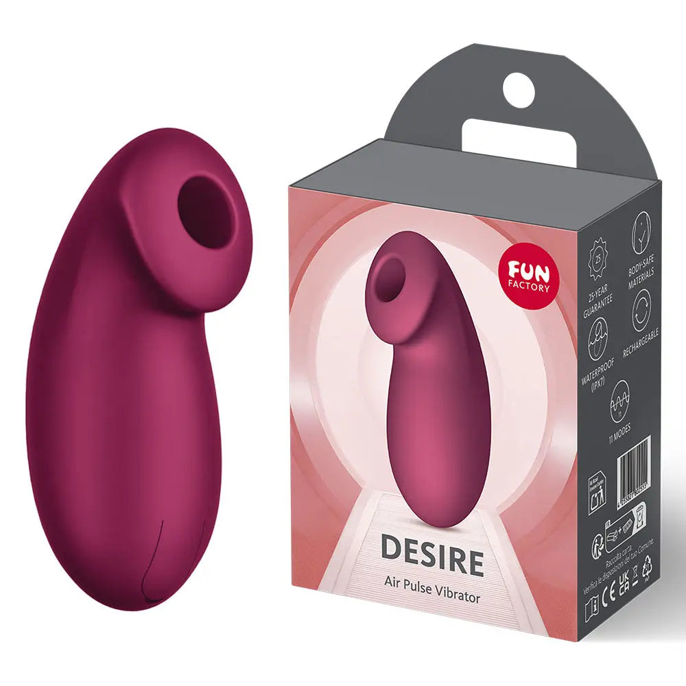 Fun Factory DESIRE Wine  - Wine  USB Rechargeable Air Pulse Stimulator Fun Factory Discreet Intimate Essentials.