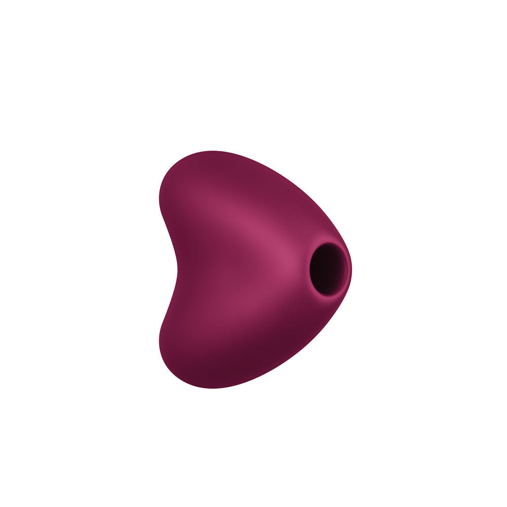 Fun Factory LIBERA Wine  - Wine  USB Rechargeable Air Pulse Stimulator in vibrant maroon color for touch-free stimulation.