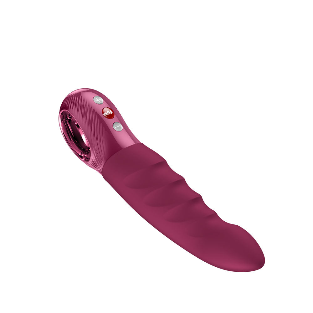 Fun Factory STRONIC DEEP Wine  - Wine  20.8 cm USB-C Rechargeable Vibrator in a sleek design with ribbed texture.