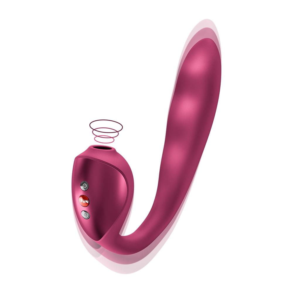 Fun Factory STRONIC PULSE ALLEGRO - Wine  USB-C Rechargeable Thrusting Vibrator with Air Pulse Stimulator