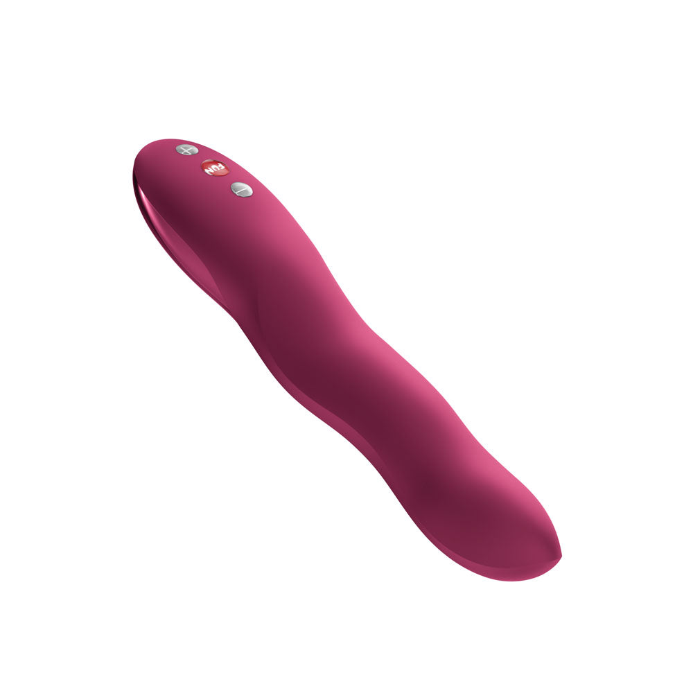 Fun Factory STRONIC WAVE Wine - Wine USB-C Rechargeable Thrusting Vibrator side view on a white background.