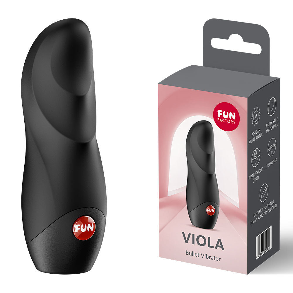 Fun Factory VIOLA  -  Vibrating Bullet in sleek black design, perfect for intimate essentials for her.