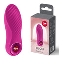 Fun Factory BIJOU Magenta - Magenta USB-C Rechargeable Stimulator with packaging and textured design.