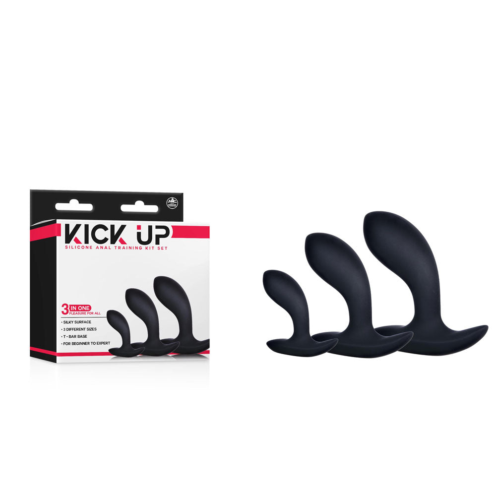 Kick Up Anal Trainer Set -  Butt Plugs - Set of 3 Sizes for intimate essentials for her and adult entertainment