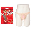 Jolly Booby - Inflatable Pussy - Inflatable Pussy with Adjustable Straps on display with packaging.