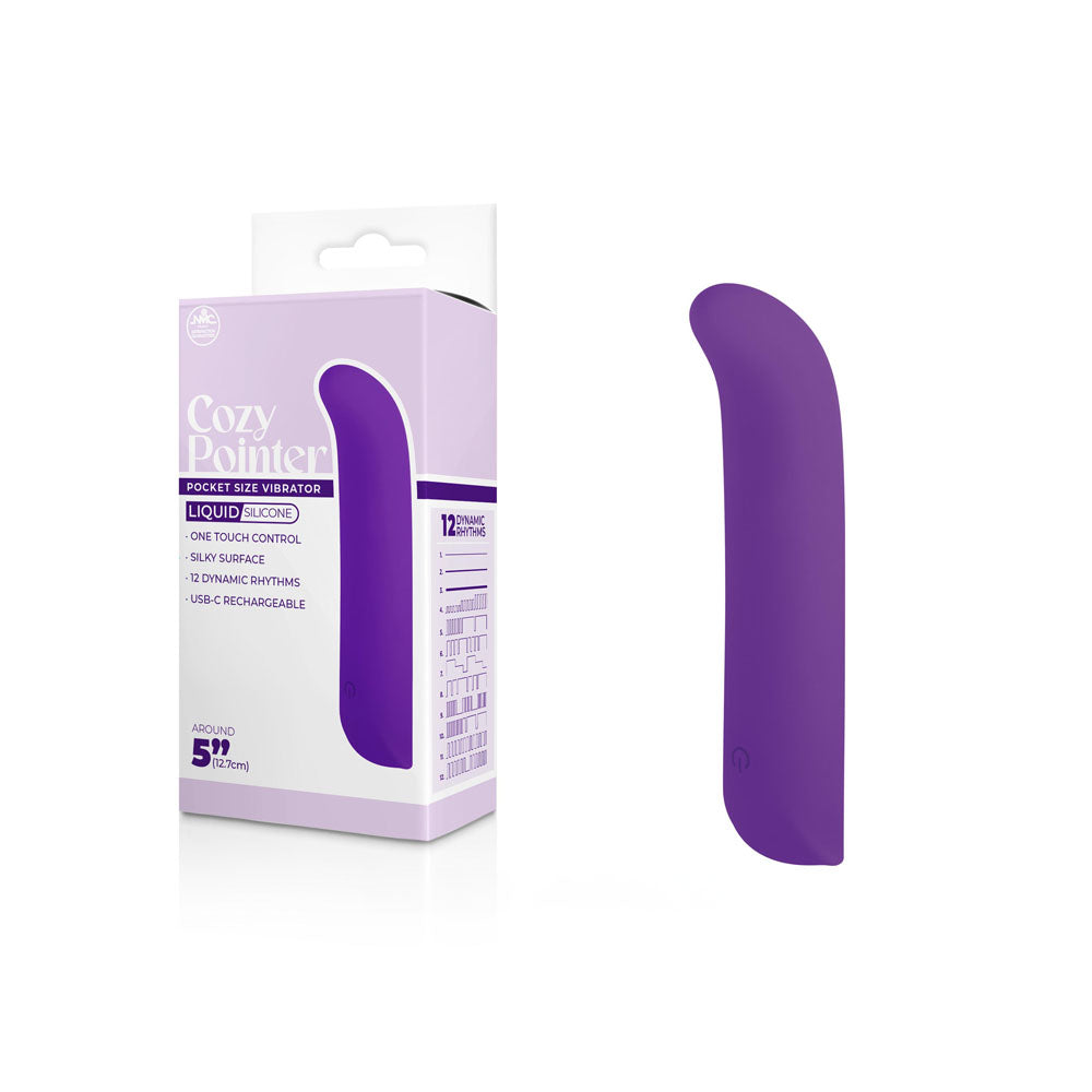 Cozy Pointer -  -  12.7 cm USB Rechargeable Mini Vibrator in purple, featuring one touch control and 12 dynamic rhythms.